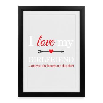 J'aime ma copine - Affiche encadrée (27 × 37 cm) - noir - Devant