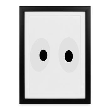 Lustige Augen - Gerahmtes Poster (27 × 37 cm) - Schwarz - Vorne