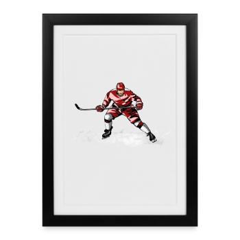 hockey - Affiche encadrée (27 × 37 cm) - noir - Devant