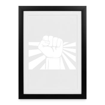 fist resistance resist uprising martial arts - Framed poster (27 × 37 cm) - black - Front