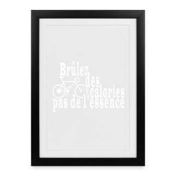 Vélo humour écologie militant. - Affiche encadrée (27 × 37 cm) - noir - Devant