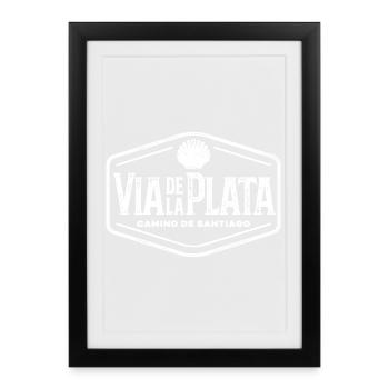 Via de la Plata, le cachet des pèlerins | Chemin de Saint-Jacques - Affiche encadrée (27 × 37 cm) - noir - Devant