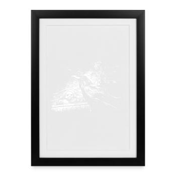 Rabe mit Totenkopf - Gerahmtes Poster (27 × 37 cm) - Schwarz - Vorne
