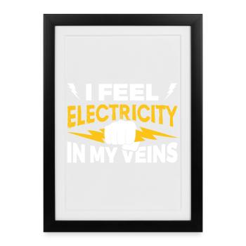 Electrician - Framed poster (27 × 37 cm) - black - Front