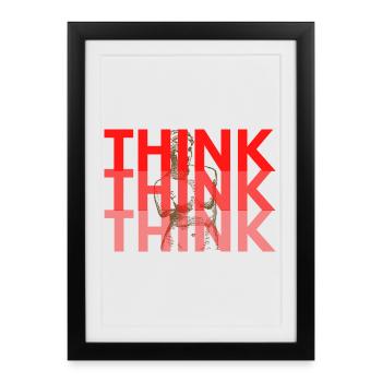 Red Think Overlay Typography - Framed poster (27 × 37 cm) - black - Front