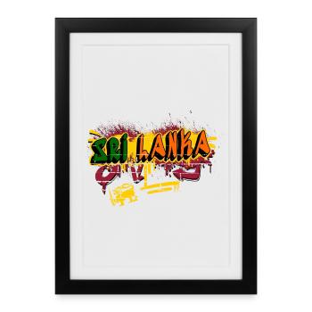 Design de graffitis sri-lankais - Affiche encadrée (27 × 37 cm) - noir - Devant