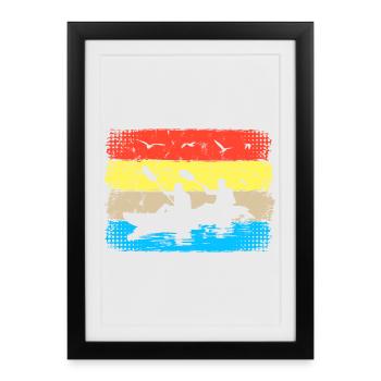 Retro Kayak - Kayak - Canoë & Aviron - Affiche encadrée (27 × 37 cm) - noir - Devant