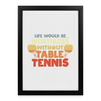 Ping Pong Motivation - Affiche encadrée (27 × 37 cm) - noir - Devant