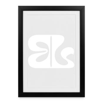 Logo blanc - Affiche encadrée (27 × 37 cm) - noir - Devant