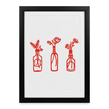 La nature en bouteille (rouge) - Affiche encadrée (27 × 37 cm) - noir - Devant