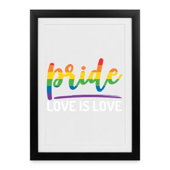 Fierté LGBTQ+. L’amour est l’amour. - Affiche encadrée (27 × 37 cm) - noir - Devant