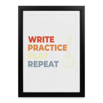 Banjo Motivation - Affiche encadrée (27 × 37 cm) - noir - Devant