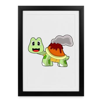 Turtle Volcano - Framed poster (27 × 37 cm) - black - Front