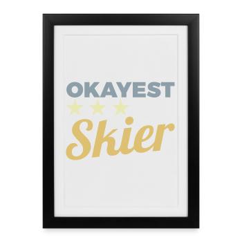 Average skier - Framed poster (27 × 37 cm) - black - Front