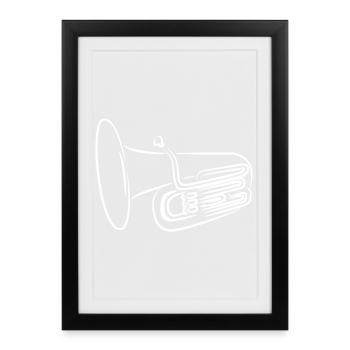 Tuba Sketch - Framed poster (27 × 37 cm) - black - Front