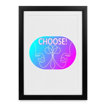 Dessin au trait - Choisir - Affiche encadrée (27 × 37 cm) - noir - Devant