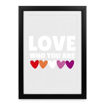 Lesbian. Love who you are - Framed poster (27 × 37 cm) - black - Front