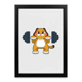 Bodybuilder canin Bodybuilder Barbell Bodybuilding - Affiche encadrée (27 × 37 cm) - noir - Devant