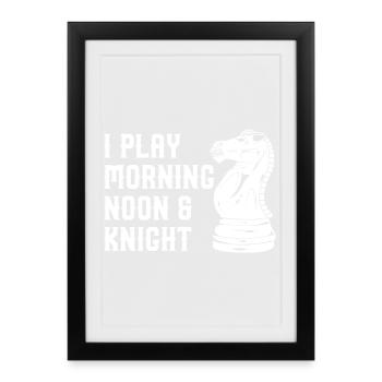 Je joue à Morning Noon & Knight - Affiche encadrée (27 × 37 cm) - noir - Devant