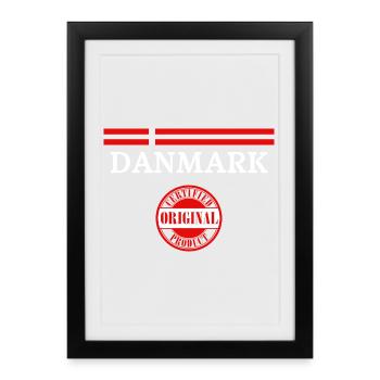 Flag of Denmark, Danish pride - Framed poster (27 × 37 cm) - black - Front