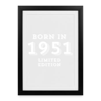 year of birth, 1951, 73 years - Framed poster (27 × 37 cm) - black - Front