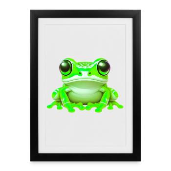 Grenouille - Affiche encadrée (27 × 37 cm) - noir - Devant