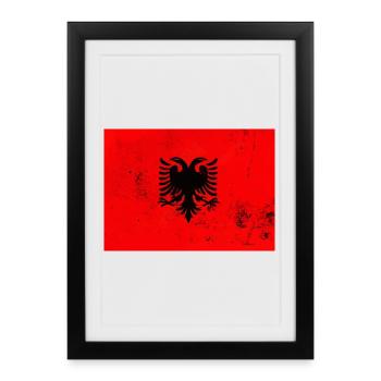 Drapeau de l’Argentine – symbole de fierté et de liberté - Affiche encadrée (27 × 37 cm) - noir - Devant