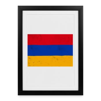 Drapeau de l’Arménie – symbole d’identité et de fierté nationale - Affiche encadrée (27 × 37 cm) - noir - Devant