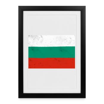 Drapeau de la Bulgarie - Affiche encadrée (27 × 37 cm) - noir - Devant