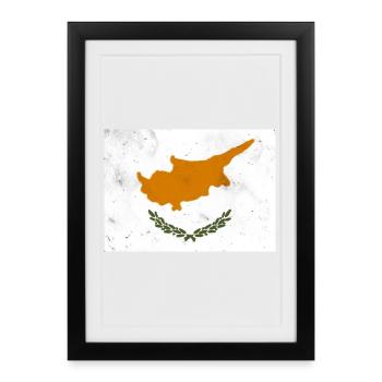 Flag of Cyprus - Framed poster (27 × 37 cm) - black - Front