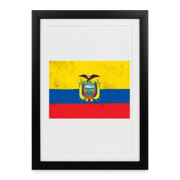 Drapeau de l’Équateur – andin - Affiche encadrée (27 × 37 cm) - noir - Devant