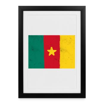Drapeau du Cameroun - Affiche encadrée (27 × 37 cm) - noir - Devant