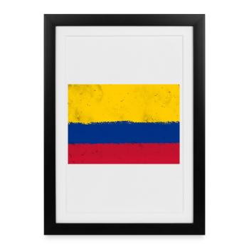 Drapeau de la Colombie - Affiche encadrée (27 × 37 cm) - noir - Devant