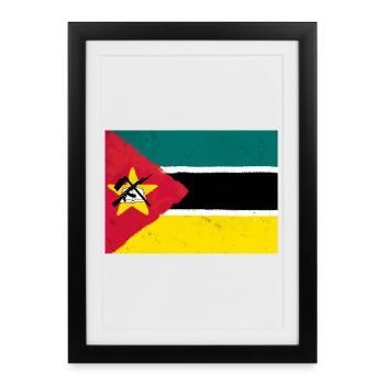 Drapeau du Mozambique - Affiche encadrée (27 × 37 cm) - noir - Devant