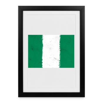 Drapeau du Nigeria - Affiche encadrée (27 × 37 cm) - noir - Devant