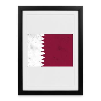 Drapeau du Qatar - Affiche encadrée (27 × 37 cm) - noir - Devant