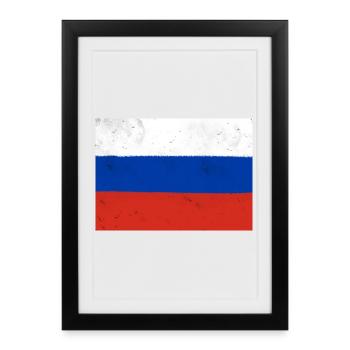 Drapeau de la Russie - Affiche encadrée (27 × 37 cm) - noir - Devant