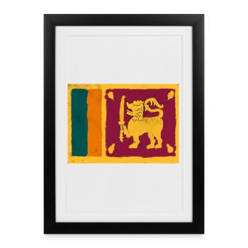 Drapeau du Sri Lanka - Affiche encadrée (27 × 37 cm) - noir - Devant