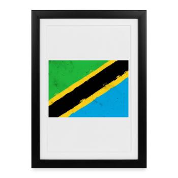 Drapeau de la Tanzanie - Affiche encadrée (27 × 37 cm) - noir - Devant