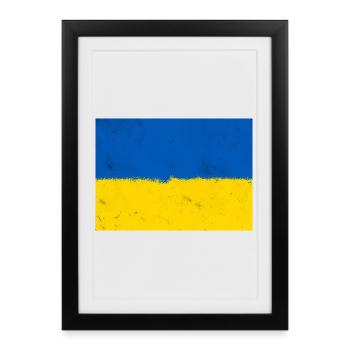 Drapeau de l’Ukraine - Affiche encadrée (27 × 37 cm) - noir - Devant