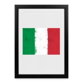 Drapeau de l’Italie - Affiche encadrée (27 × 37 cm) - noir - Devant