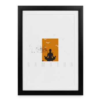 Méditation Smatha - Affiche encadrée (27 × 37 cm) - noir - Devant