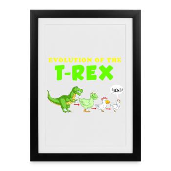 dinosaure - Affiche encadrée (27 × 37 cm) - noir - Devant