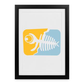 Fish fossil - Framed poster (27 × 37 cm) - black - Front