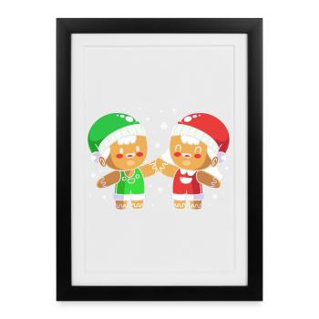 Christmas gingerbread gingerbread man - Framed poster (27 × 37 cm) - black - Front