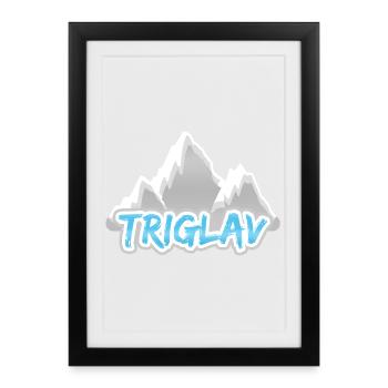 Triglav als Berg - Gerahmtes Poster (27 × 37 cm) - Schwarz - Vorne