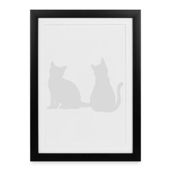 Cats Back to Back Design - Framed poster (27 × 37 cm) - black - Front