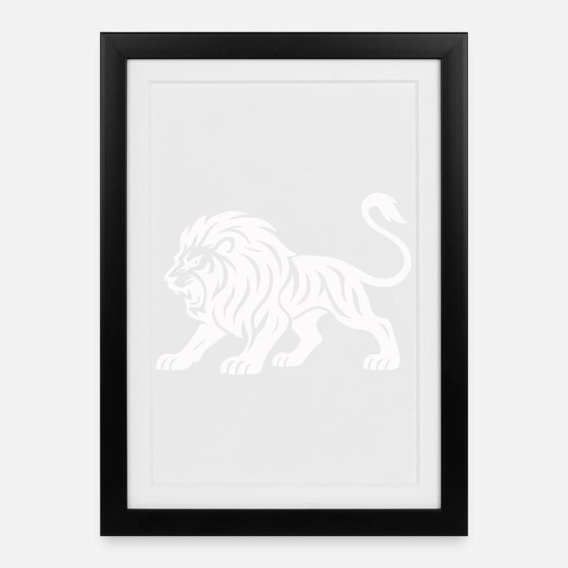 Tiger Silhouette - Framed poster (27 × 37 cm) - black