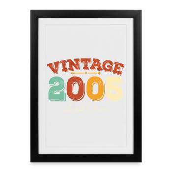 2005 Birthday Vintage Retro Born In 2005 Gift - Framed poster (27 × 37 cm) - black - Front