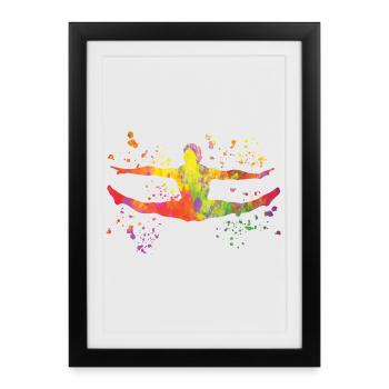 Gymnastics Floor Artistic Gymnastics - Framed poster (27 × 37 cm) - black - Front